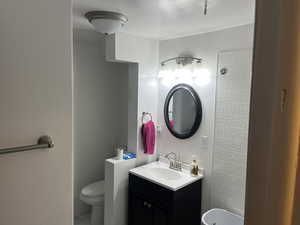 Bathroom with toilet and vanity