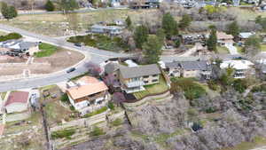 Bird's eye view with a residential view