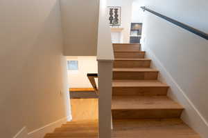 Stairs with wood finished floors