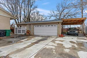 Garage featuring a garage