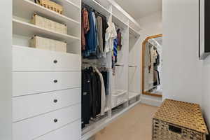 View of walk in closet