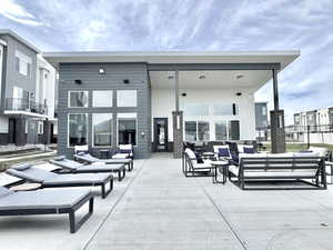 View of patio with outdoor lounge area