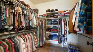 View of walk in closet