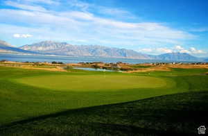 Views of the golf course, Utah Lake, and mountains