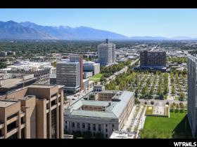 City view featuring a mountain view from rooftop.