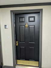 View of exterior entry to condo.