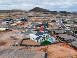 Bird's eye view featuring a mountain view