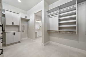 View of walk in closet