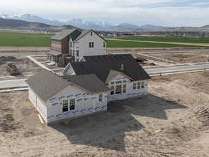 Bird's eye view featuring a rural view and a mountain view