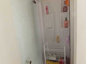 Inside shower stall.