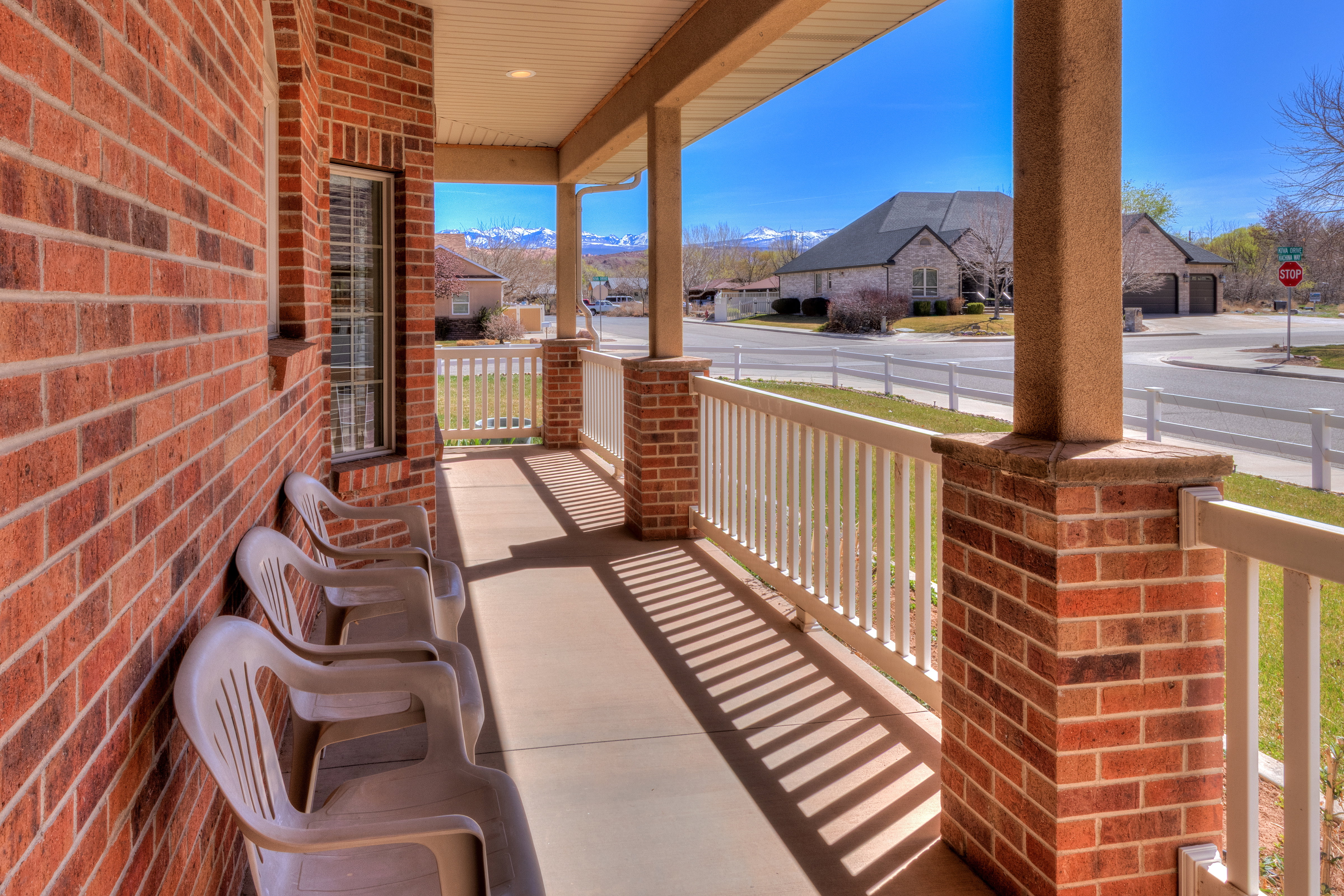 View of patio with a porch and a residential view