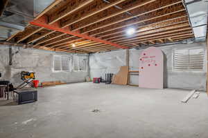 View of unfinished basement
