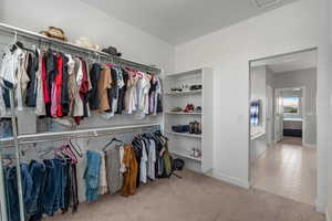 Spacious primary closet