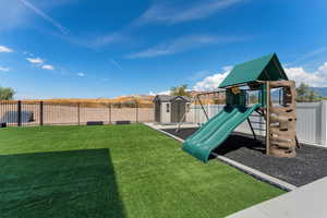 Playground and shed