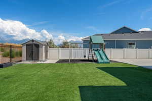 Playground and shed