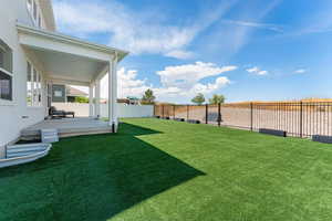Xeriscape backyard, fully fenced