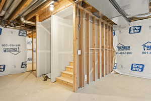 View of unfinished basement