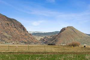 Mountain view featuring a rural view