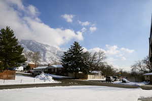 View of street with a mountain view