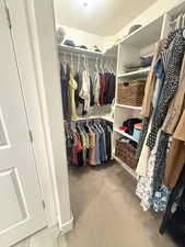 View of walk in closet