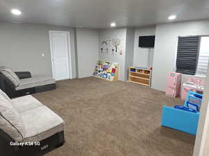 Playroom featuring carpet and recessed lighting