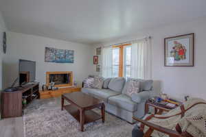 Living area featuring wood finished floors