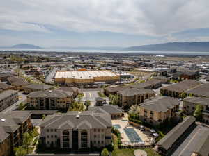 Drone / aerial view with a mountain view