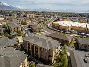 Aerial view featuring a mountain view and a residential view