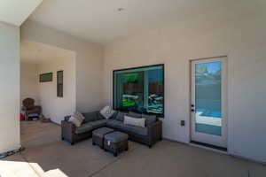 View of patio with outdoor lounge area