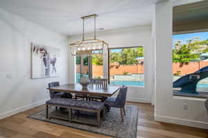 Dining room featuring light wood-style flooring