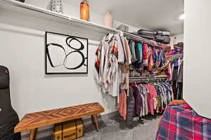 Walk in closet featuring carpet floors