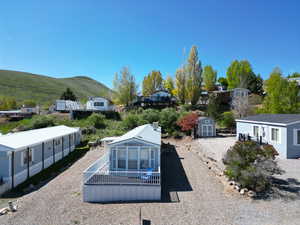 View of yard featuring a mountain view
