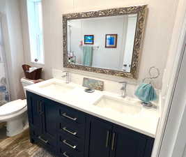 Custom master bath vanity with double sinks