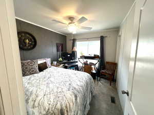 Guest bedroom showing big window/computer nook.
