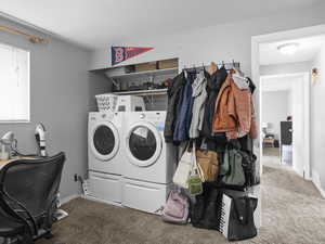 Bedroom with laundry