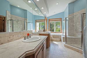 Bathroom attached to primary bedroom