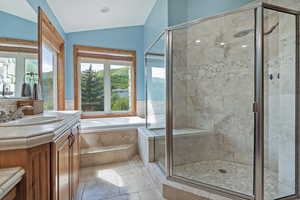 Bathroom attached to primary bedroom
