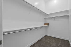 Primary bedroom walk in closet