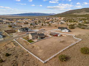 Aerial view featuring a residential view and a mountain view