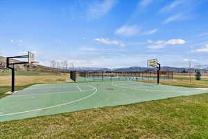 Basketball court on adjacent park