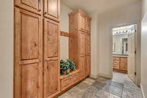 Mudroom near garage