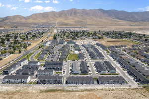Aerial view featuring a residential view and a mountain view