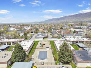 Bird's eye view with a mountain view and a residential view
