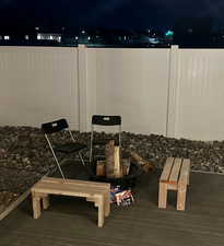 Backyard at night
