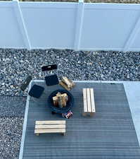 View of backyard from upper deck