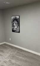 Bedroom 5, Carpeted empty room featuring visible vents and baseboards