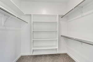 Spacious closet featuring carpet floors