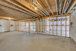 View of unfinished basement