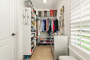 View of walk in closet