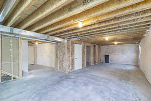 View of unfinished basement